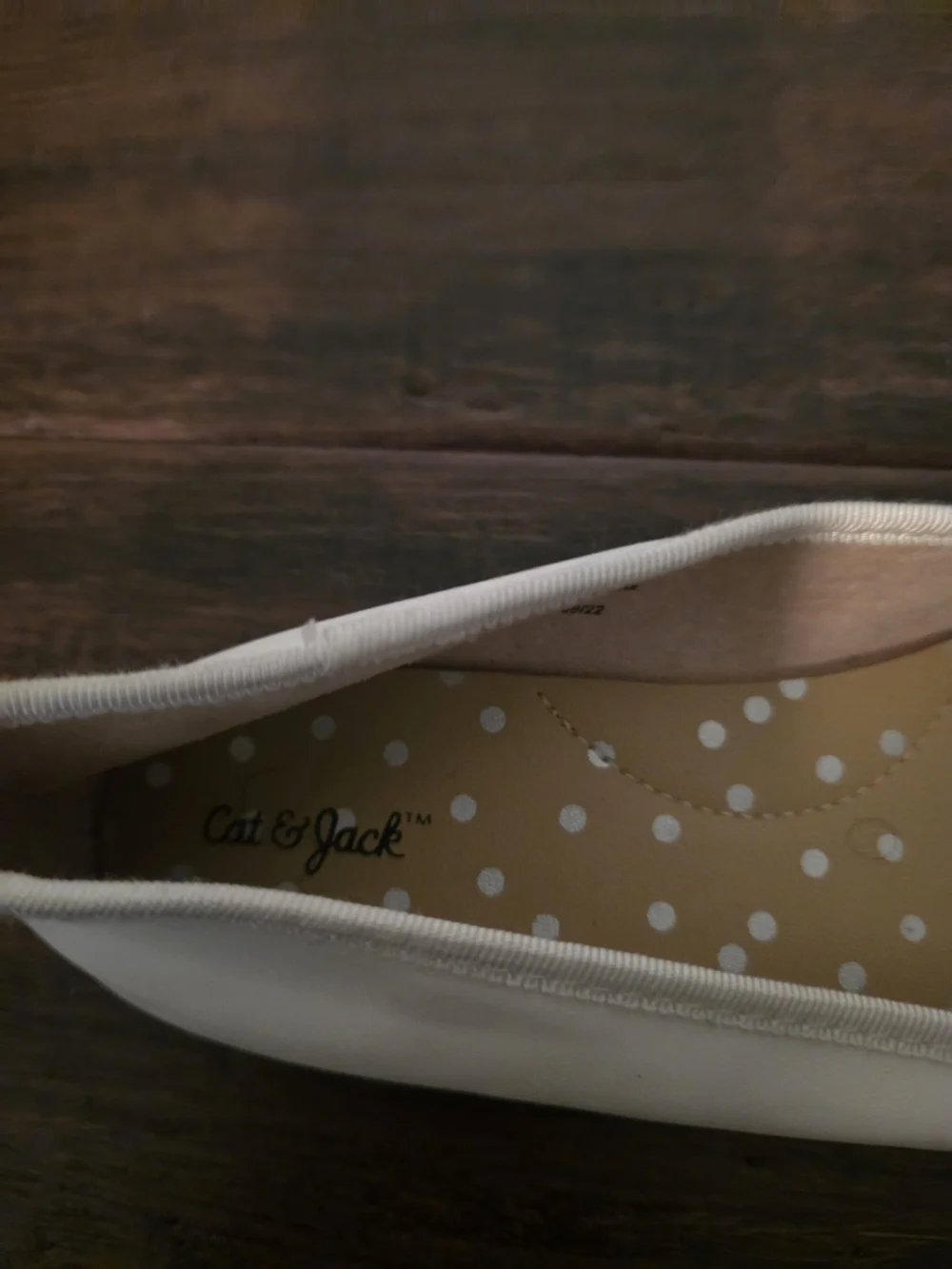 Cat & Jack White Slip-On Flat with Tan Sole